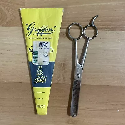 Griffon Thinning Shears 9025 Made In Italy Barber Hair Scissors 7  Vintage • $12.90