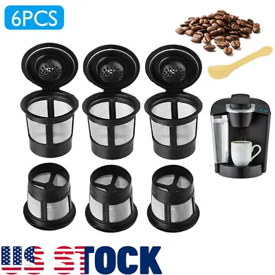 6 Pack Reusable K Cup Filter Basket Refillable Coffee Pod Capsule For Keurig US • $7.95