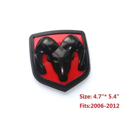 1x OEM 06-12 Grille Ram 1500 2500 Emblem Badge Black Red 68050754AA 110MM • $42.14