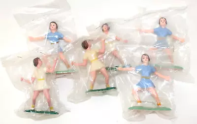 Vintage Hong Kong Women Tennis Player Figures 4  Hard Plastic Lot Of 6 • $12.99