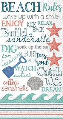 Celebrate The Home Beach-Themed 3-Ply Paper Guest/Buffet Napkins Beach Rules ... • $17.30
