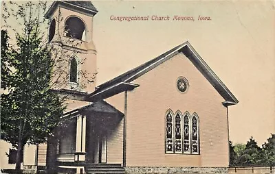 A View Of The Congregational Church Monona Iowa IA 1910 • $9.95