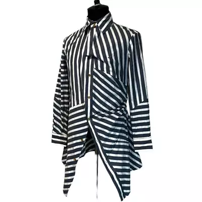 Vivienne Westwood Man Deformed Striped Long Shirt Men's Size 48 From Japan • $289