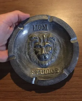 MGM Studios Ashtray Cigarette Solid Metal Metro Goldwyn Patina Cigar Collector • $36.69