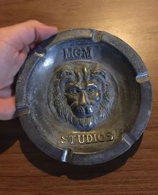 MGM Studios Ashtray Solid Metal Metro Goldwyn Mayer Patina Hollywood Cigar GIFT • $29