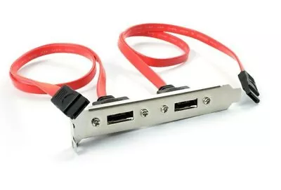   ESATA  Dual Port Bracket Adapter SATA Serial ATA Cable  To Motherboard • $15