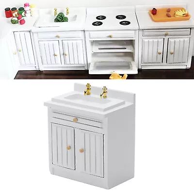 £9.90 • Buy 1/12 Scale Dolls House Miniature White Modern Kitchen Sink Simulation