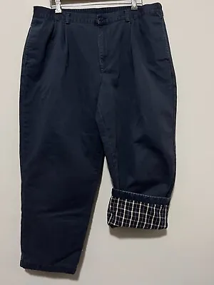 LL Bean 🥶 FLANNEL LINED 42x29 Standard Fit Chino Pants Mens • $26.95