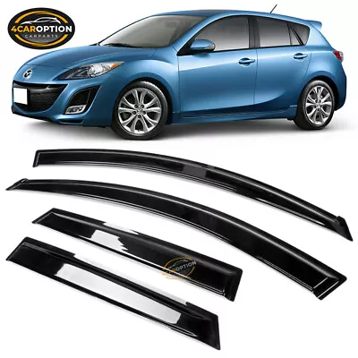 Fits 10-13 Mazda 3 Hatchback Window Visors Rain Sun Guard Vent 4Pc Set • $29.99