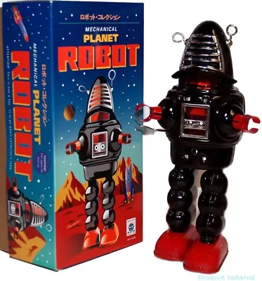 Planet Robot Tin Wind-up Robby The Robot Black Forbidden Planet Retro Space Toy • $29.95