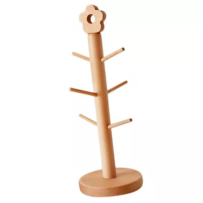 Mug Holder Stand Mug Holder Tree Wooden Mug Tree Coffee Cup Holder • £19.19