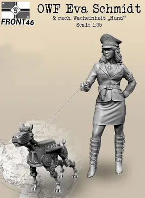 1:35 Resin Soldier Man Female Soldier With Mechanical Dog White Model 2644k • $14