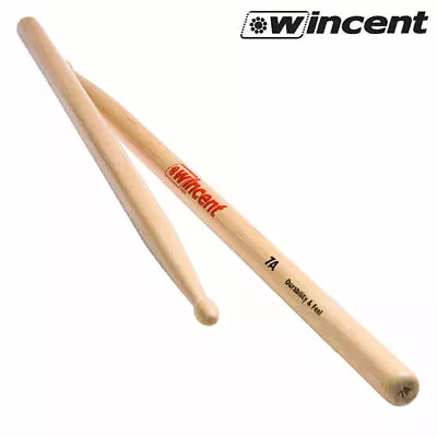 Wincent 1 X Pair 7A US Hickory Wood Tip Drum Sticks • $23.50