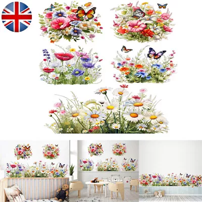 Removable Butterfly Flowers Wall Stickers PVC Nursery Art Mural Decal Home Decor • £5.55