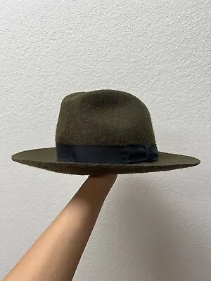 Borsalino Vintage Men's Fedora Hat Forest Green Size 6.5 • $65
