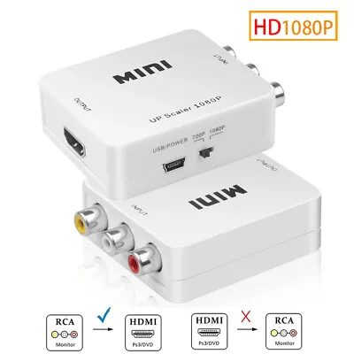 HDMI To AV RCA Converter Adapter 1080P CVBs 3RCA For Video Audio Xbox TV PC DVD • $10.59