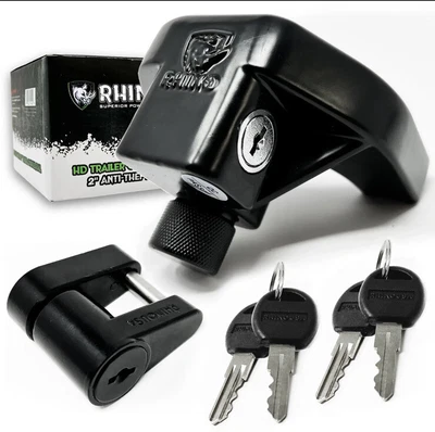 $44.99 • Buy Rhino USA  HD Trailer Coupler Lock Kit 2”Anti-theft Lock Set Trailer Truck Boat