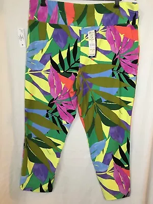 New Terra & Sky Women Plus Tropical Capri Leggings Super Soft Many Sizes • $16.96