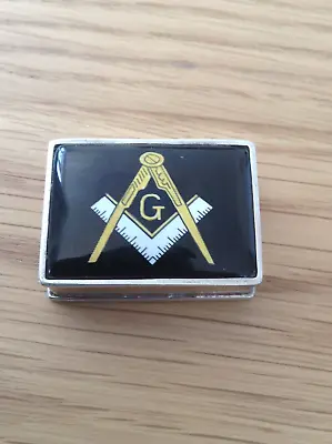 £39.99 • Buy Silver  Masonic Pill Box Amazing Enamel Solid Design Wow