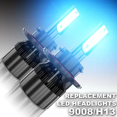 2X H13 9008 LED Headlight Super Bright Bulbs Kit 420000LM Blue Hi-Lo Beam 8000K • $18.74