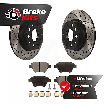 Rear Drill Slot Disc Brake Rotors Ceramic Pad Kit For 2010-2015 Volkswagen Jetta • $87.29