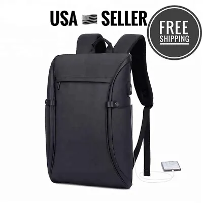 NEW Notebook Backpack Black Waterproof Unisex Laptop Backpack Business With USB • $29.99