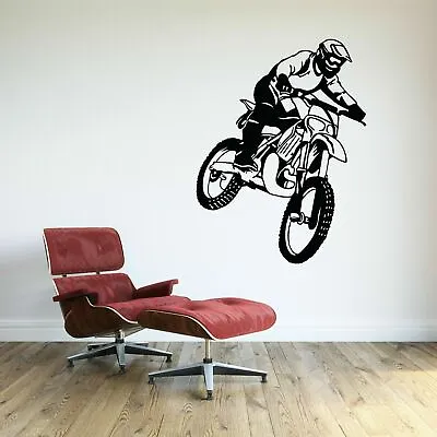 Motocross Wall Decal Dirt Bike Vinyl Sticker Room Decor Motorcycle EXTRA LARGE • $49.95