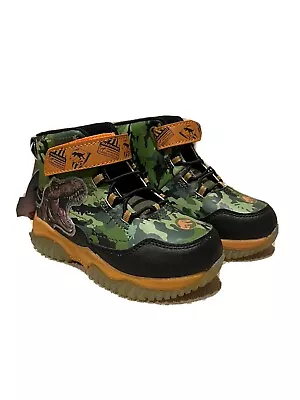 NEW JURASSIC WORLD Boys LIGHT UP  High-top Boot Shoes Toddler Size 8 • $19.99