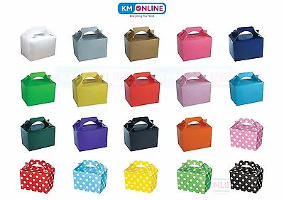 Coloured Party Boxes For Children Kids Food Loot Lunch Gift Birthday Box Bags • £1.99