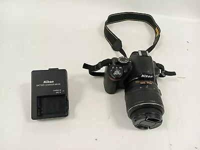 Nikon D3100 Digital Photography Camera AF-S NIKKOR 18-55mm Zoom Black Pre Owned • £22
