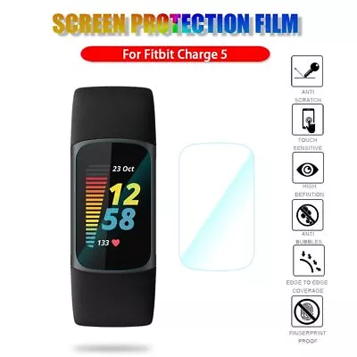 Soft TPU Film Replacement Accessories Screen Protector For Fitbit Charge 5 • $6.38