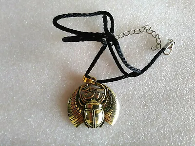 Scarab Beetle Pendant Chain Necklace Egyptian Fashion Jewelry Gold Color  • $15