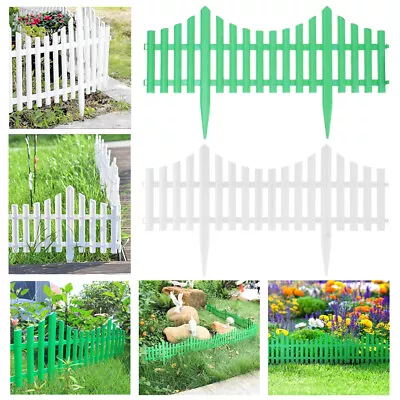 6-18PCS Garden Lawn Palisade Edging Border Wall Flowerbed Fence Picket Panels UK • £11.94