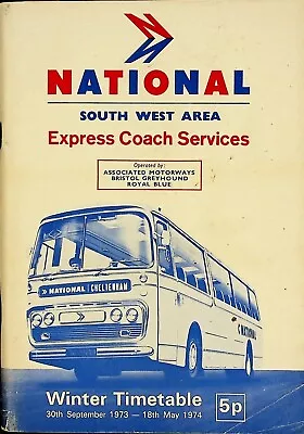 National Travel (NBC) Ltd Express Coach South West Area Winter Timetable 1973-74 • £4.99