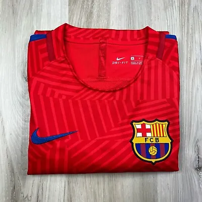 Nike 16/17 F.C. Barcelona Pre-Match Dry Training Shirt  808921-658 Red Size S • $26.99