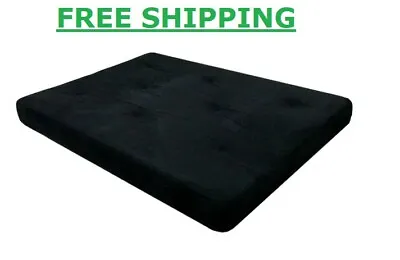 Futon Mattress Guest Spare Room Sofa Bed Full Size Couch Comfortable Black • $130.74