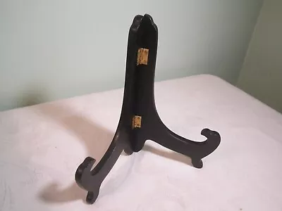 Vintage Hinged Black Wood Plate Or Picture Display Stand Easel (3) • $9.99