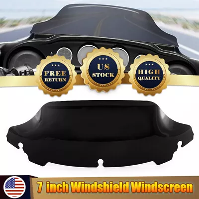 7  Wave Windshield Windscreen Fit For Harley Davidson Road Glide 2014-2022 Black • $25.99