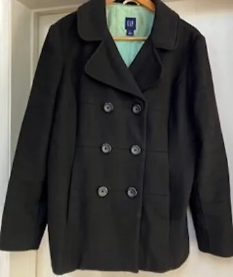 Vintage Women’s Black Double Breasted GAP Pea Coat. Size L • $39.97