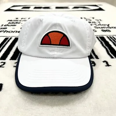 Ellesse Nylon Logo Patch Embroidered White Black Tennis Cap Hat • $40