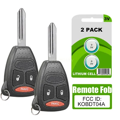 2 For Dodge Dakota Durango Magnum 3Button Remote Head Car Key Fob 2005 2006 2007 • $15.99