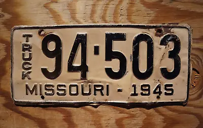 1945 Missouri TRUCK License Plate • $34.99