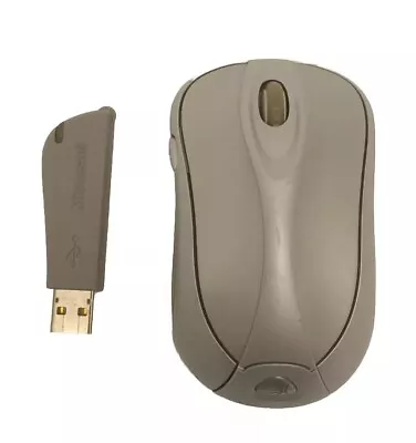 Microsoft Wireless Notebook Laser Mouse 6000 Model 1054 Silver W/ USB Receiver • $8