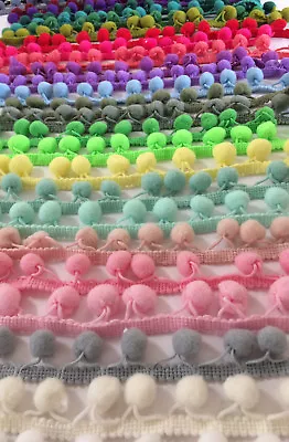 £1.70 • Buy  Pom Pom Trim Bobble Fringe Pompom Cushion Decoration Craft Trim