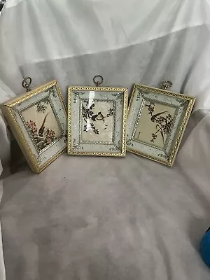 Vintage Gold Metal Picture Frame Birds 8x7Retro Pop Art Gallery Wall 1980’s • $75
