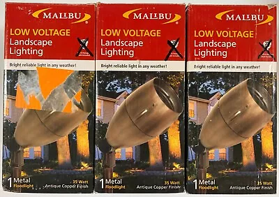 O'o'o . Set Of 3 . MALIBU Low Voltage Landscape Spot Flood Lights Antique Copper • $56