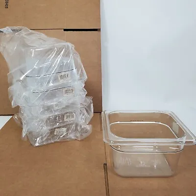 Cambro Lot Of 6 Clear Plastic Steam Prep Table Food Pan 1/6 SZ 4  Deep  USA • $35.96