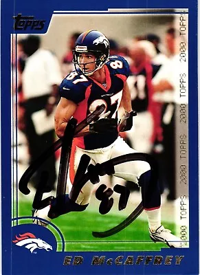 #176 Ed McCarffrey Signed 2000 Topps NFL Football Card AUTO Broncos • $11.20