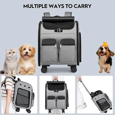 Pet Travel Carrier Bag Cat Dog Rolling With Wheels Foldable Airline Approved  • $68.88