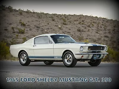 1965 Ford Shelby Mustang G.T. 350 NEW Metal Sign: Original Resto In Blue & White • $33.88